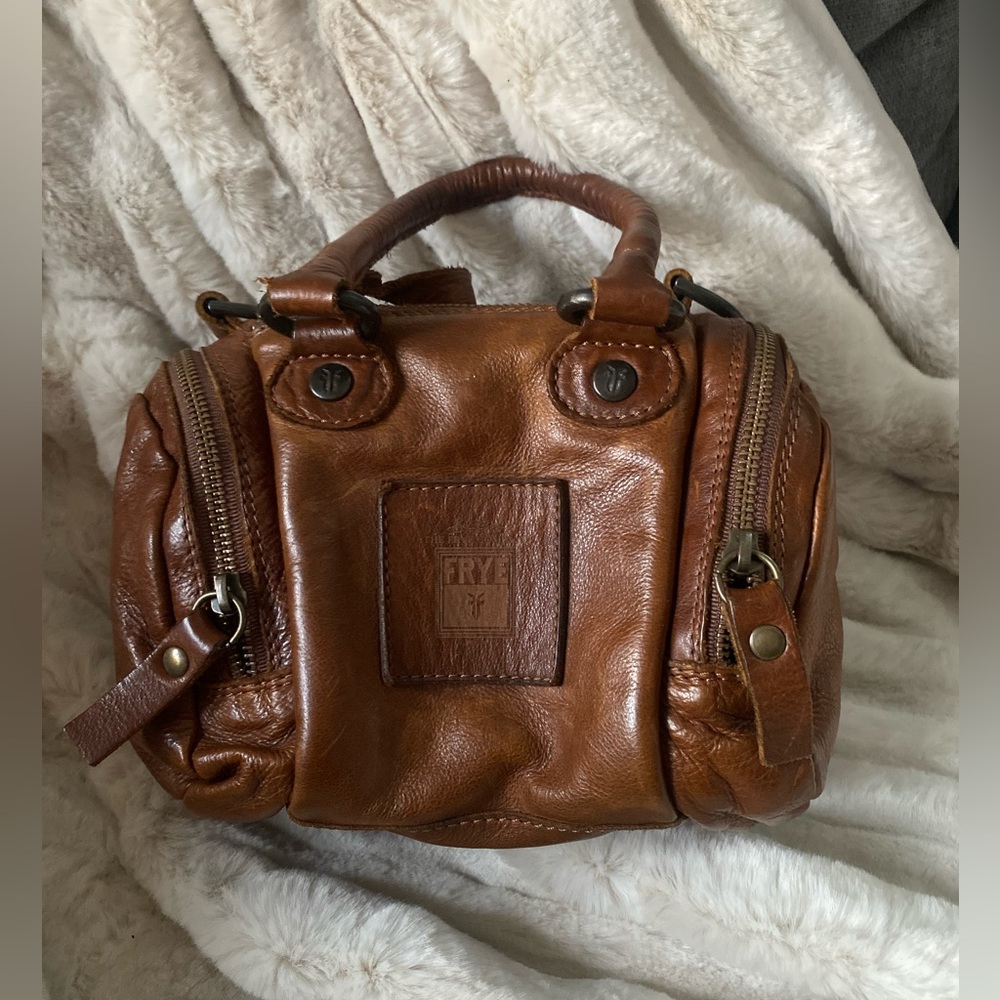 Frye Brooke Speedy Satchel Brown Leather Bag